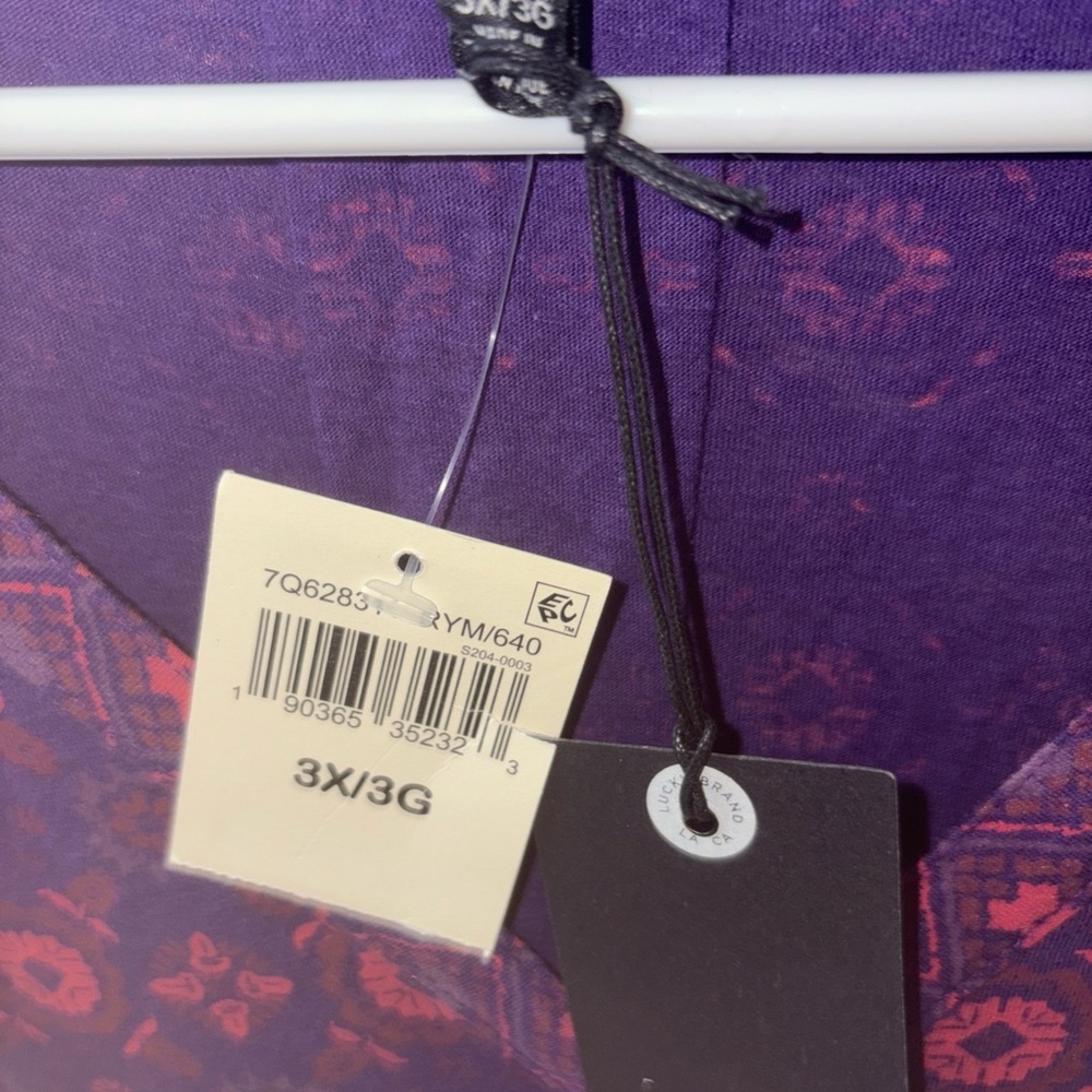 Lucky Brand Purple and Red Floral Top